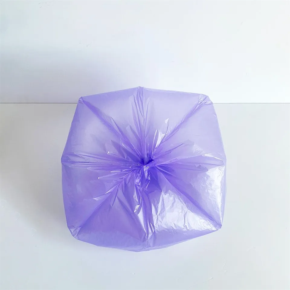Purple garbage bag